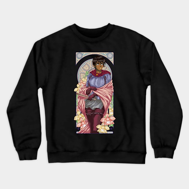 Art Nouveau of a Beautiful Warrior (Alternate) Crewneck Sweatshirt by manoystee